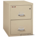 Tan FireKing 2 Drawer Fire Proof Vertical File Cabinet, Locking